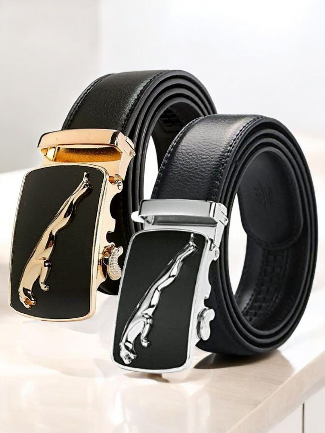 

Provogue Men Textured 2 PU Belt, Black