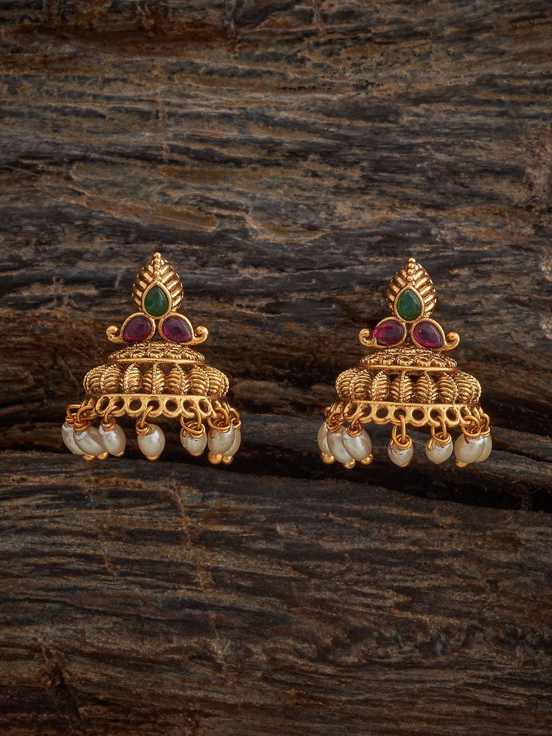 

Kushal's Fashion Jewellery Geometric Studs Earrings, Red