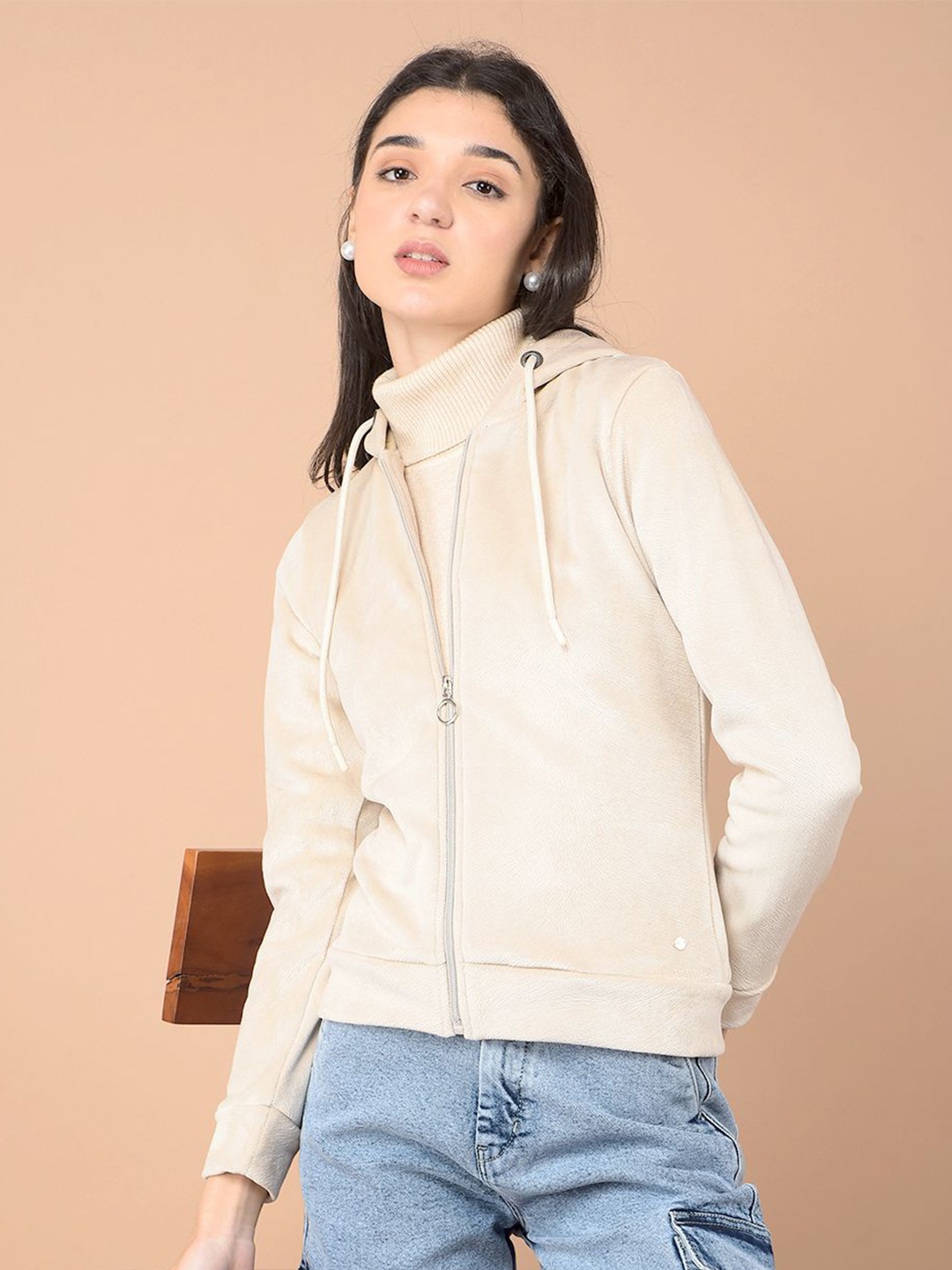 

Crimsoune Club Women Hooded Sweatshirt, Beige