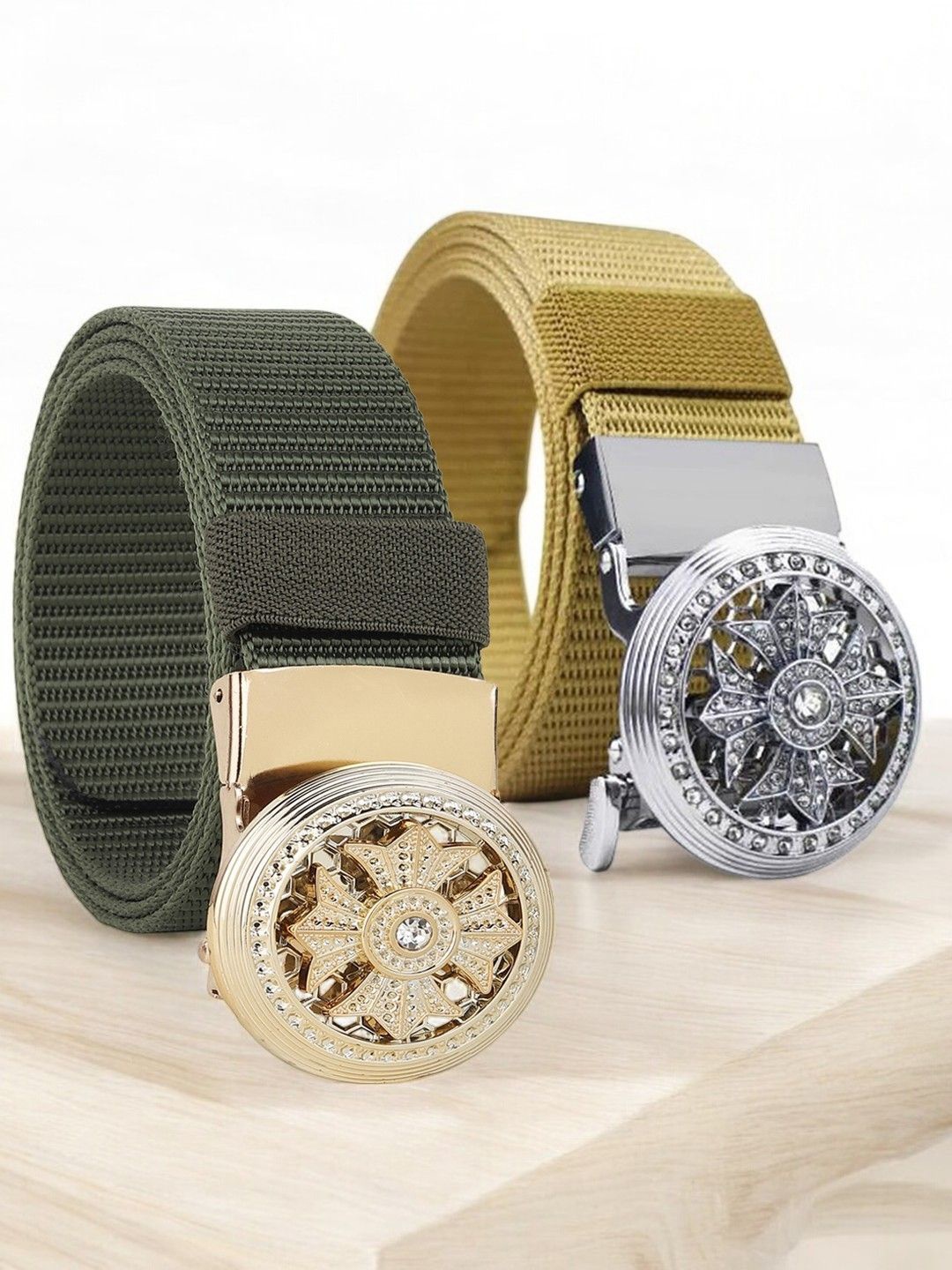 

Provogue Men Textured 2 Belt, Green