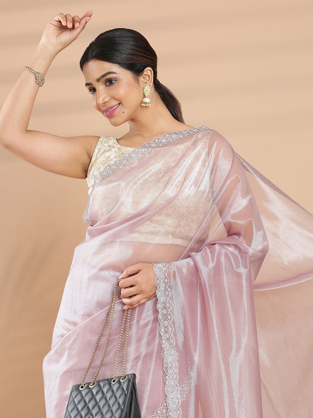 

Kalyan Silks Net Saree, Brown