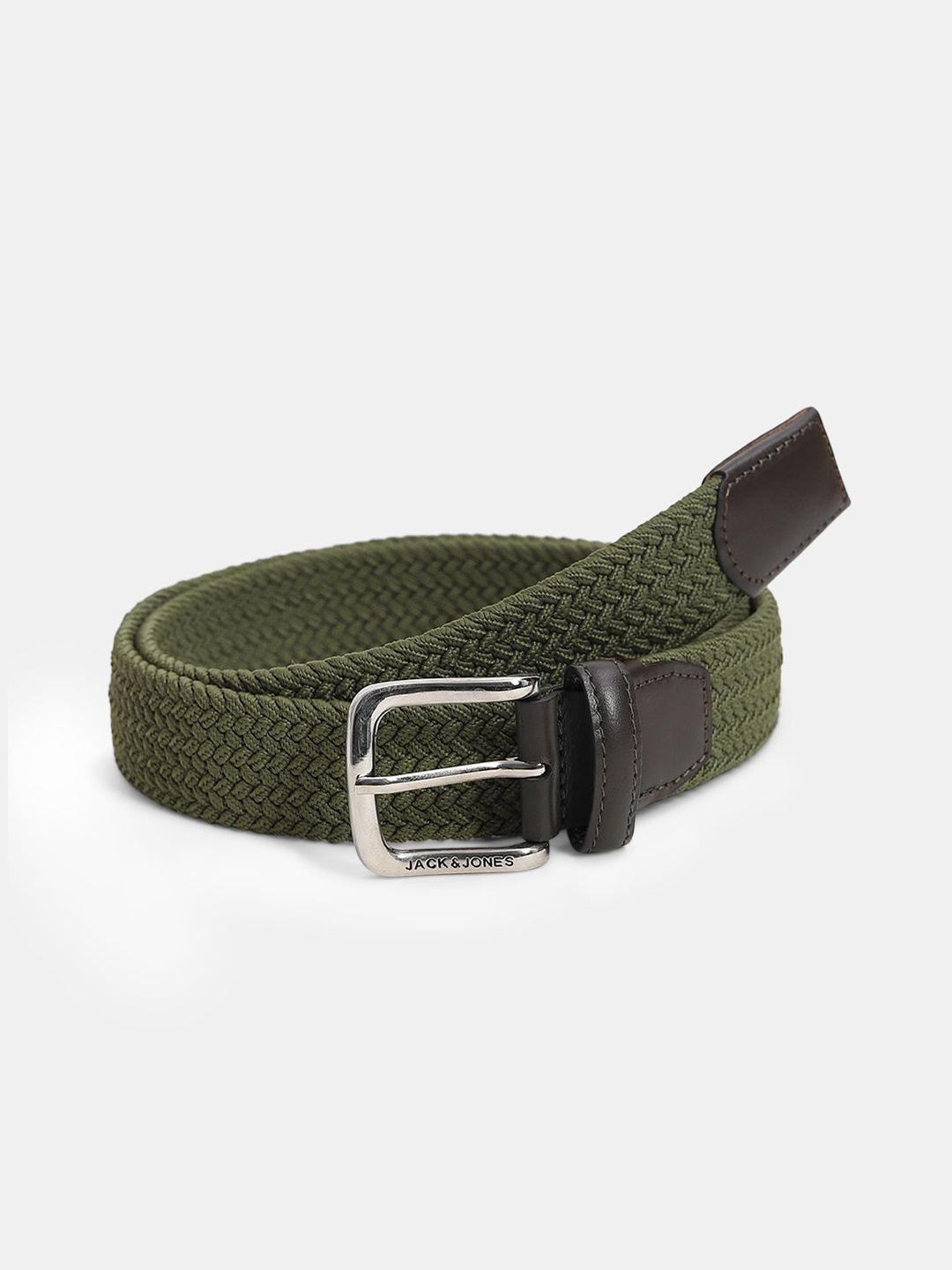 

Jack & Jones Men Woven Design Belt, Green