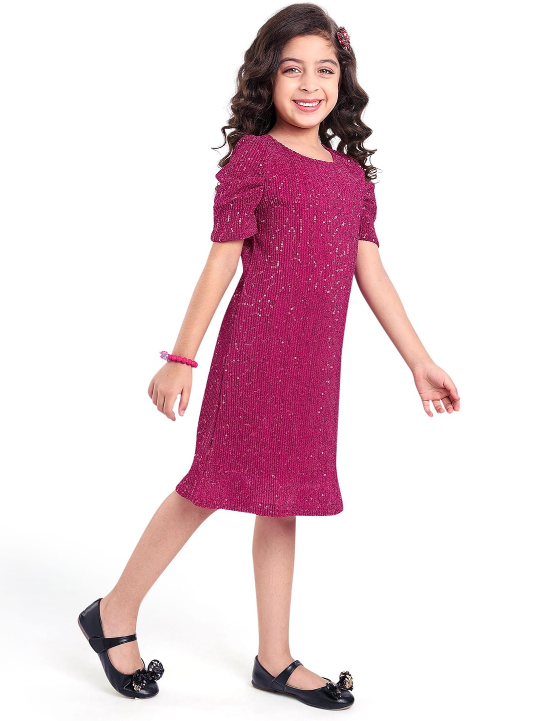 

Hola Bonita Girls A-Line Dress, Fuchsia