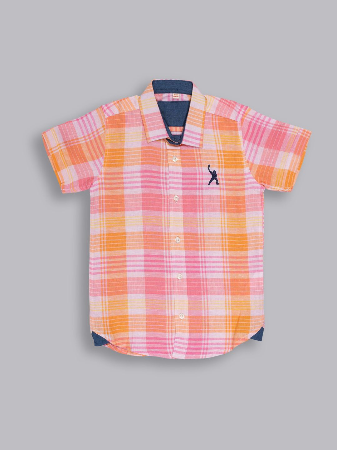 

Zaahii Boys Spread Collar Checked Cotton Casual Shirt, Pink