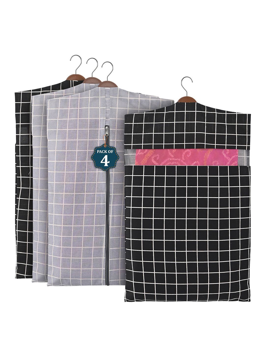 

Kuber Industries Grey Set of 4 Regular Multi-Utility Organisers
