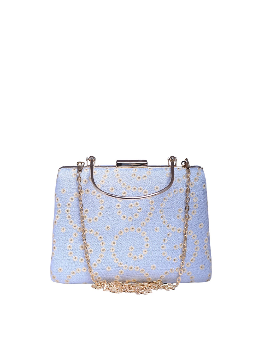 

ARTKLIM Floral Printed Box Clutch, Blue