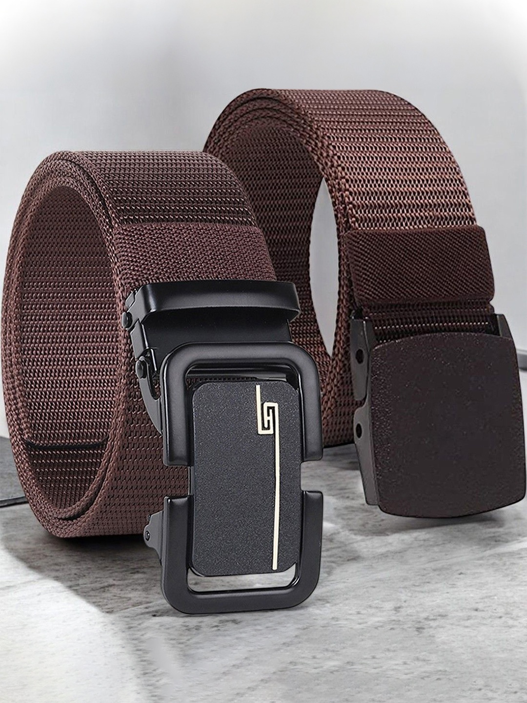 

Metronaut Men Pack Of 2 Textured Belt, Brown