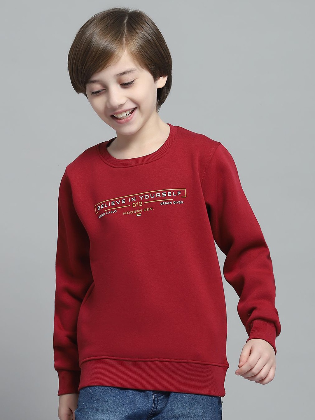 

Monte Carlo Boys Printed Sweatshirt, Maroon