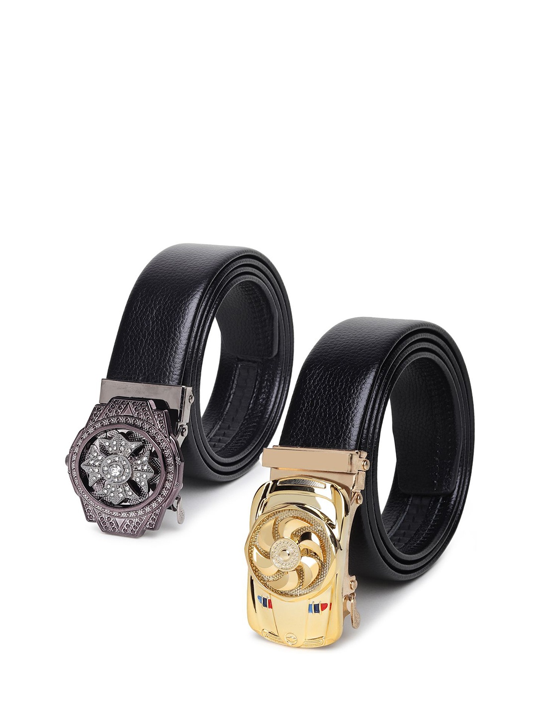 

Provogue Men Pack Of 2 Textured Formal Belt, Black
