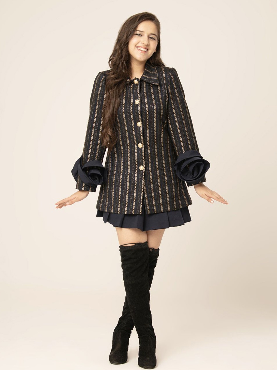 

HOITY MOPPET Women Striped Shirt Dress, Blue