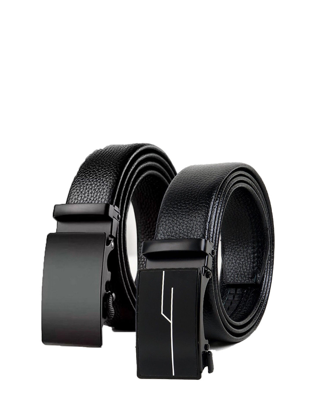 

Provogue Men Pack of 2 Textured Formal Belt, Black