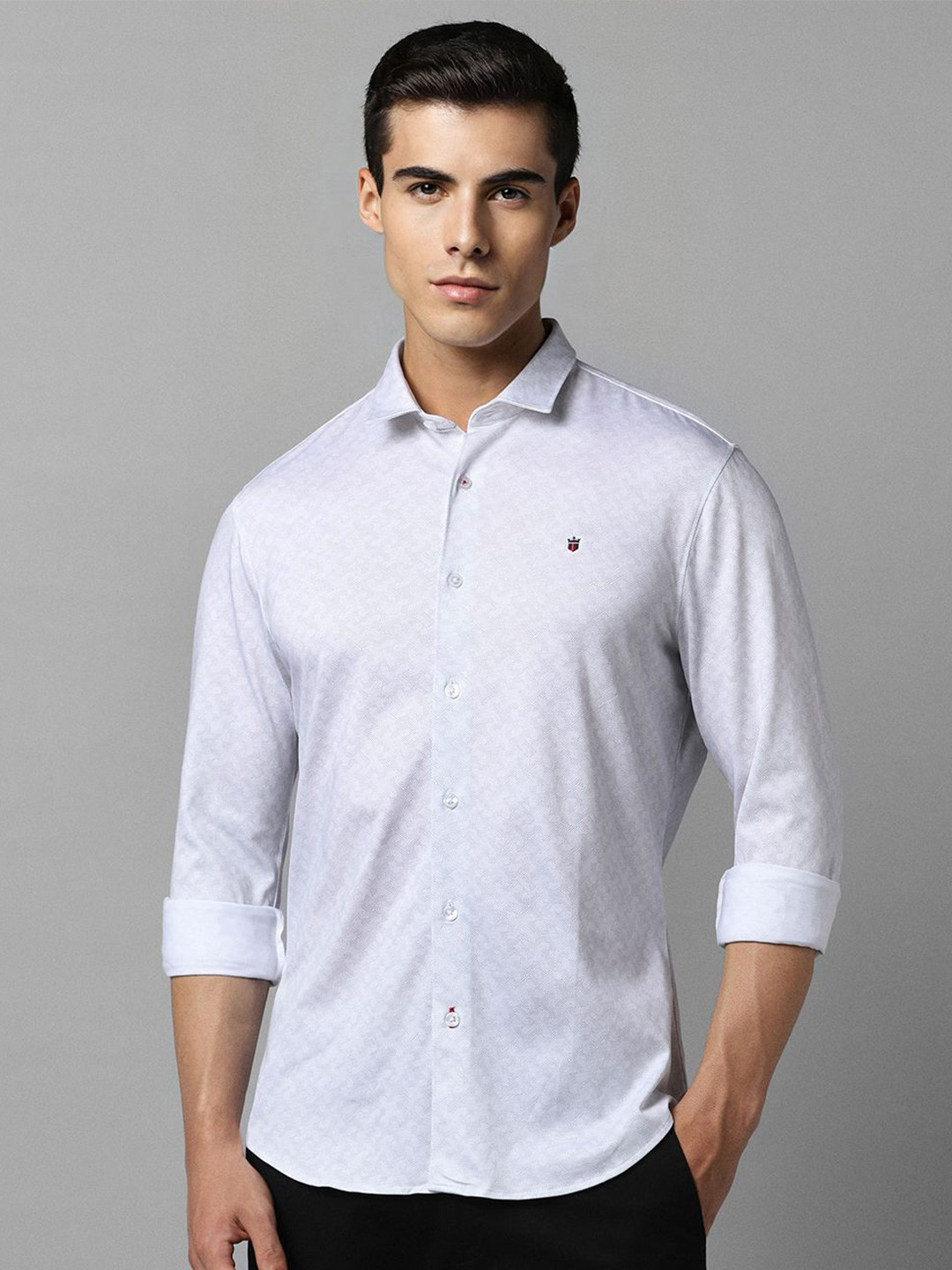 

Louis Philippe Sport Men Smart Fit Abstract Printed Pure Cotton Shirt, Lavender