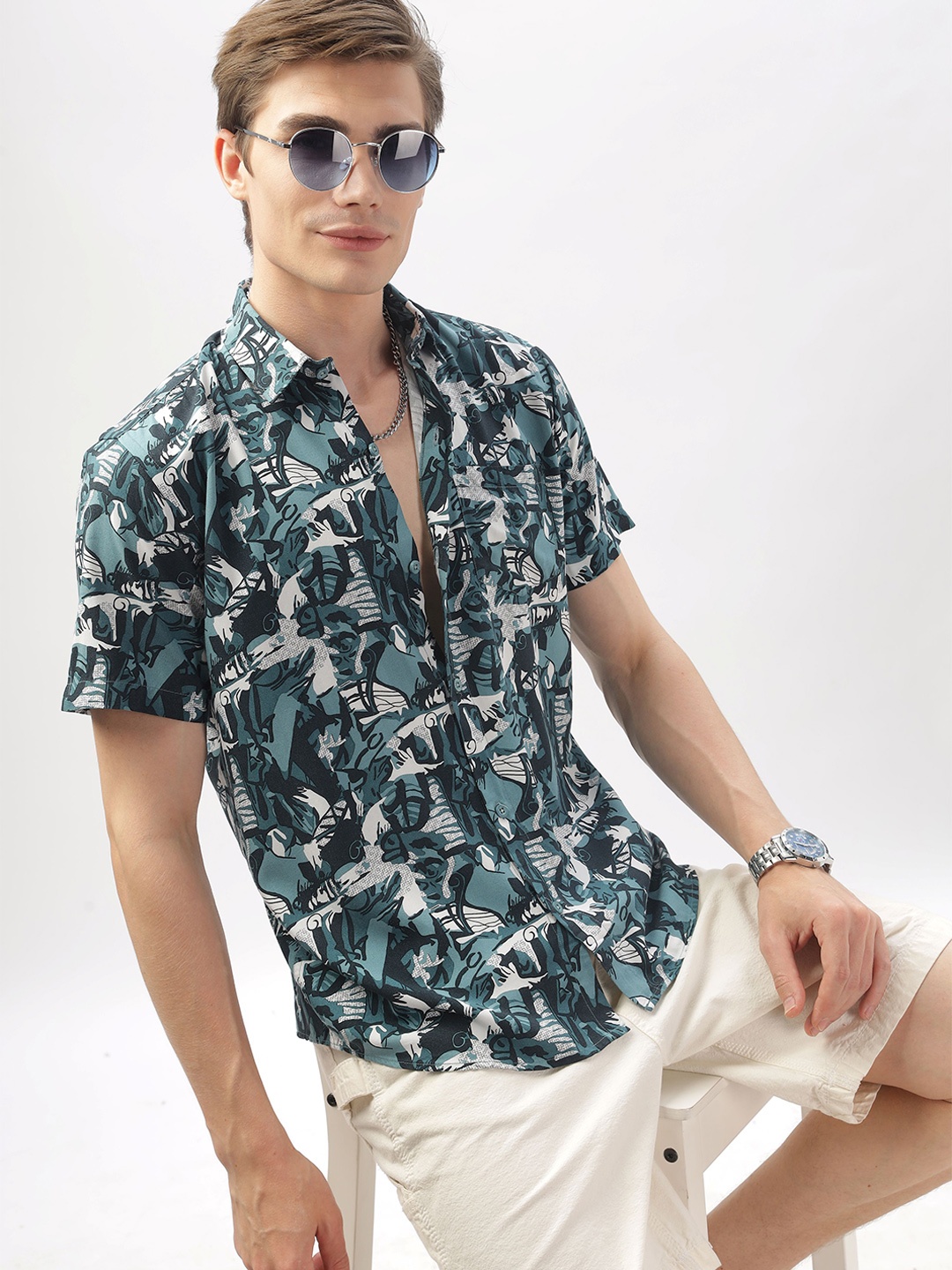 

BS BLUE SQUAD Men Opaque Printed Casual Shirt, Multi