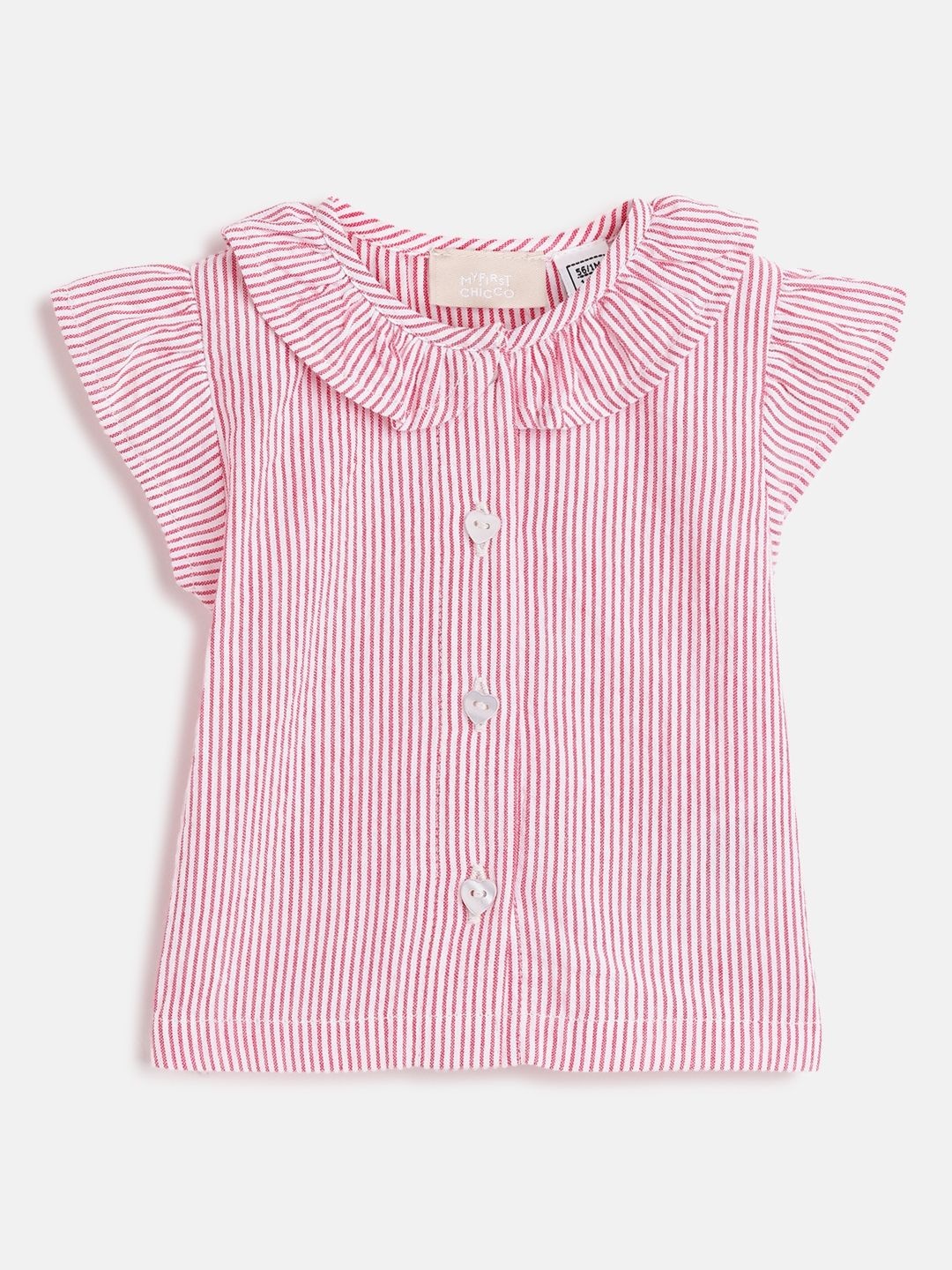 

Chicco Girls Relaxed Opaque Striped Casual Shirt, Red