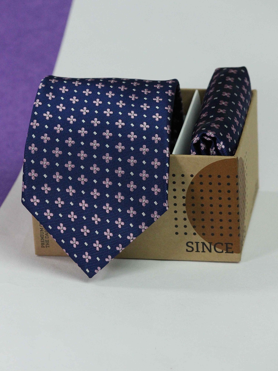 

Tossido Men Floral Necktie & Pocket Square Accessory Gift Set, Blue