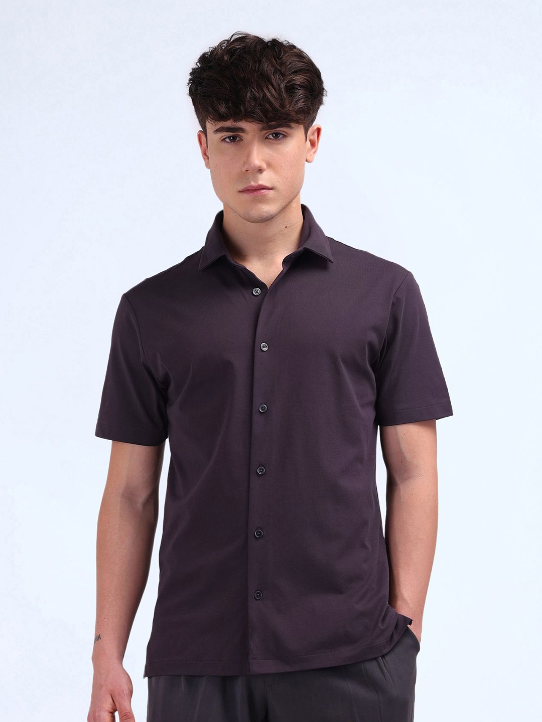 

Flying Machine Men Classic Opaque Casual Shirt, Purple