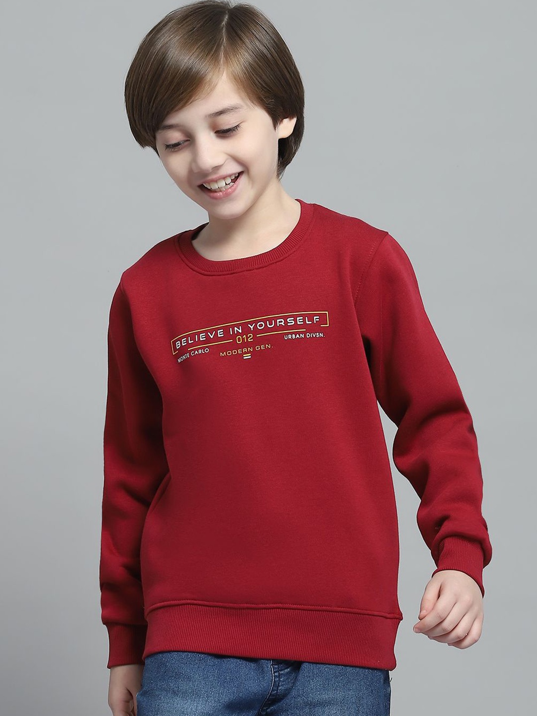 

Monte Carlo Boys Printed Sweatshirt, Maroon