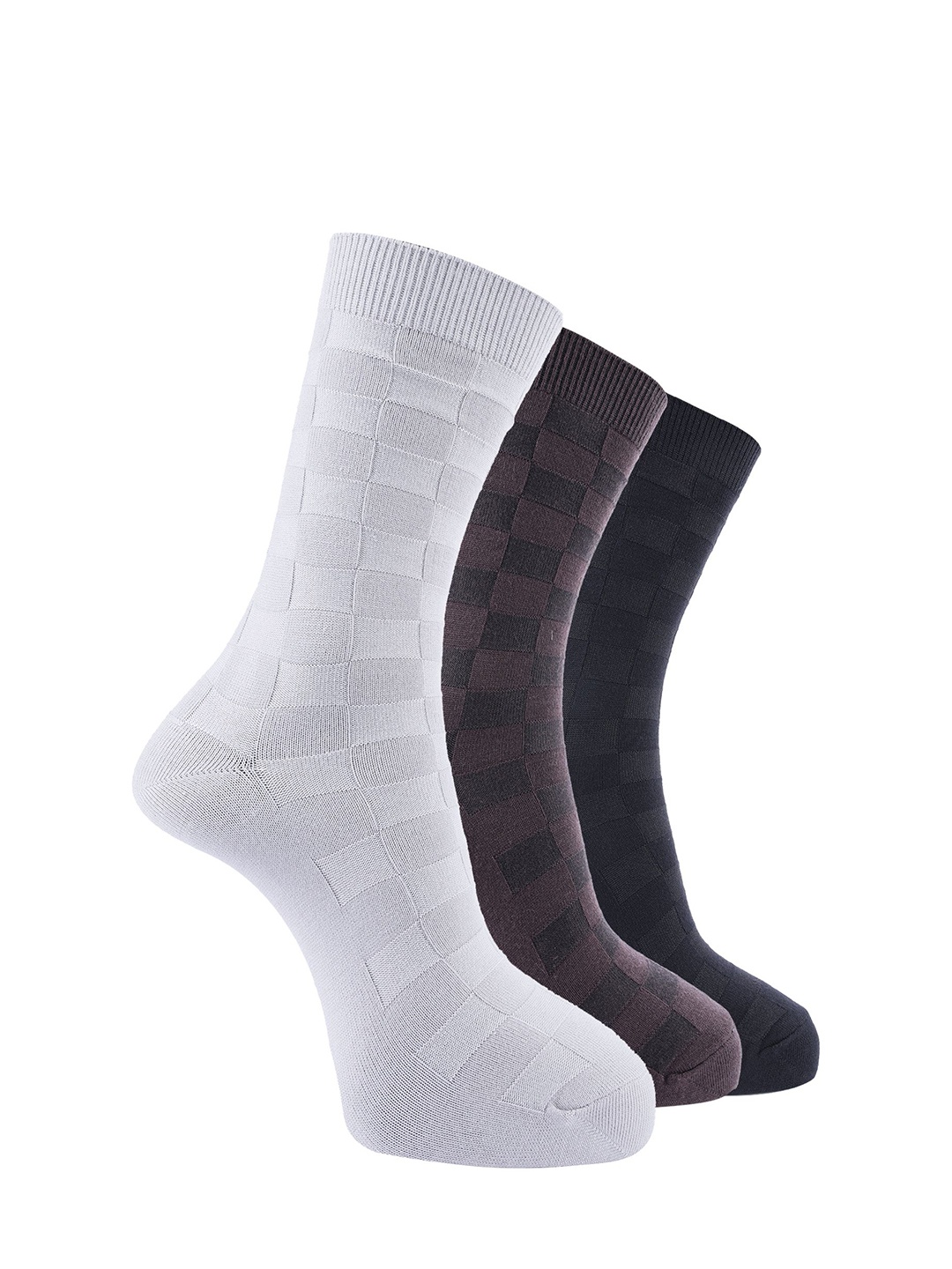 

Dollar Men Pack of 3 Free Size Full Length Cotton Socks, White