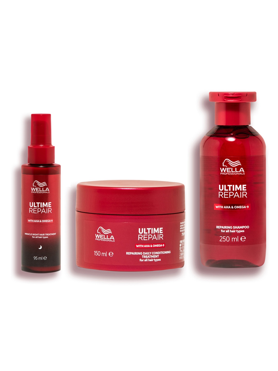 

WELLA PROFESSIONALS Set Of 3 Repair Shampoo 250ml, Conditioner 150ml & Hair Spray 95ml, Red