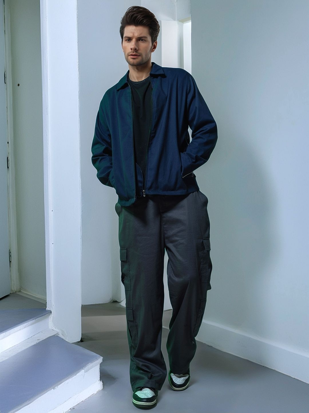 

HERE&NOW Men Opaque Casual Shirt, Navy blue