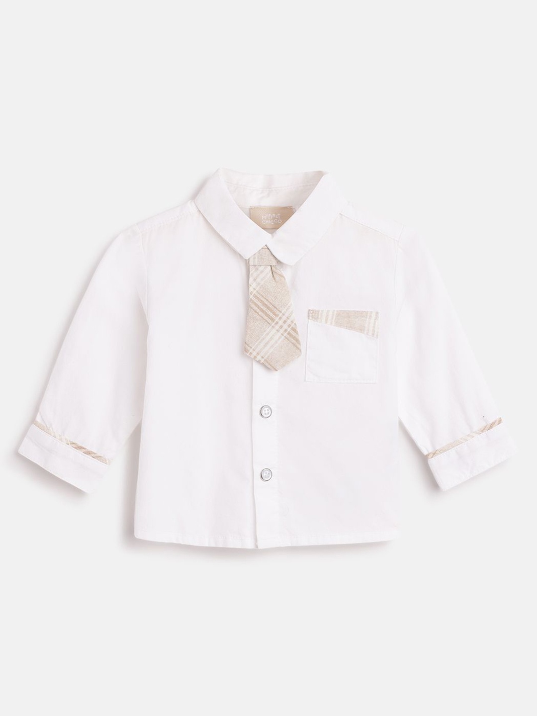 

Chicco Boys Cotton Relaxed Fit Solid Casual Shirt, White