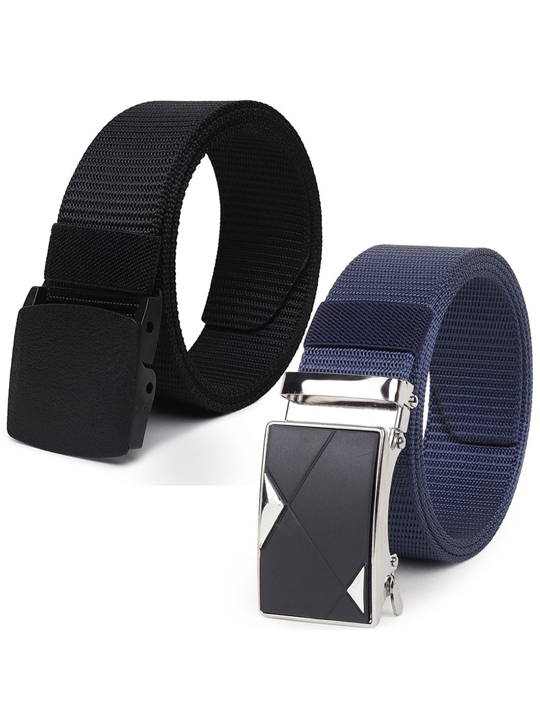 

Provogue Men Striped Pack Of 2 Belt, Blue