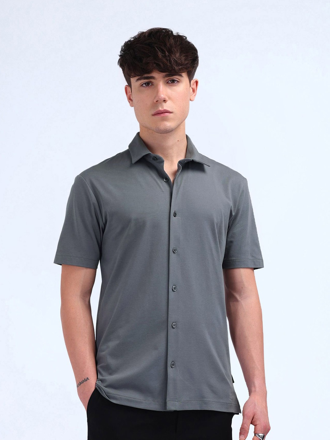 

Flying Machine Men Classic Opaque Casual Shirt, Brown