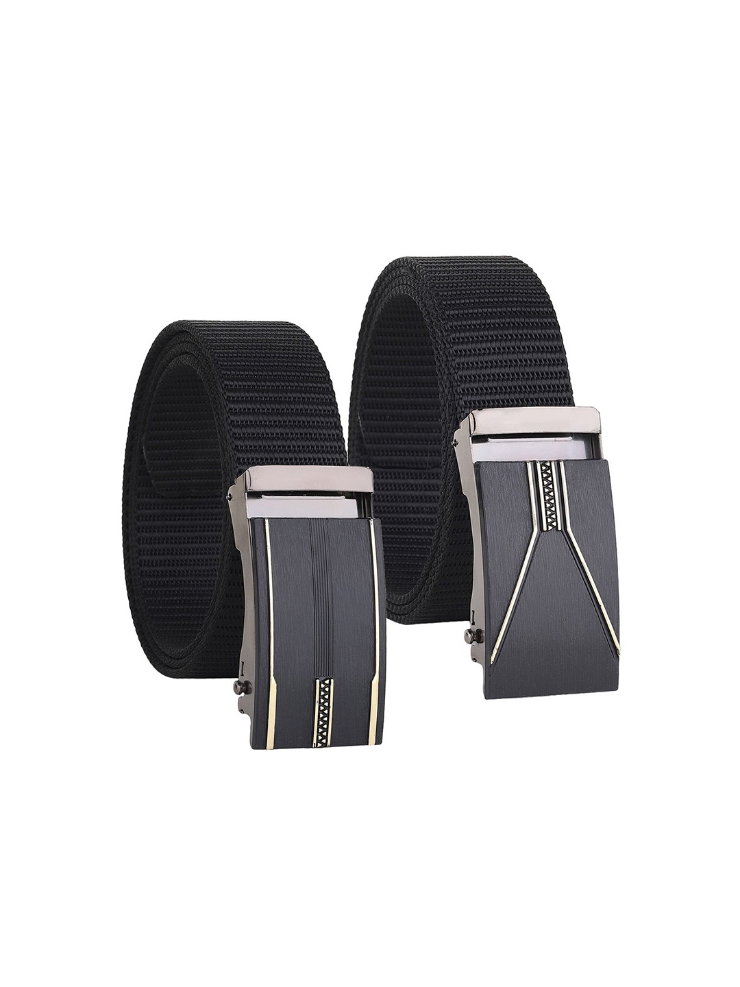 

Provogue Men Textured Pack of 2 Belt, Black