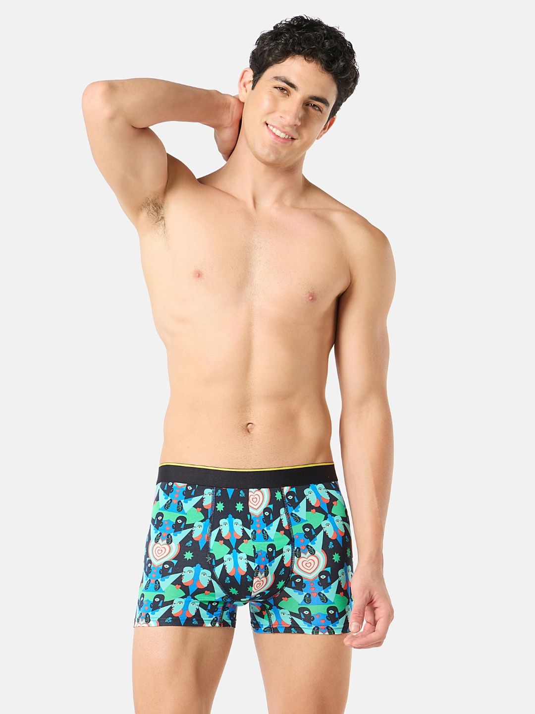 

Bummer Men's Underwear Mircomodal Printed Trunk TRYM01S, Blue