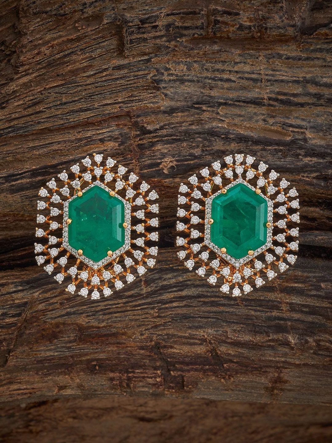 

Kushal's Fashion Jewellery Geometric Studs Earrings, Green