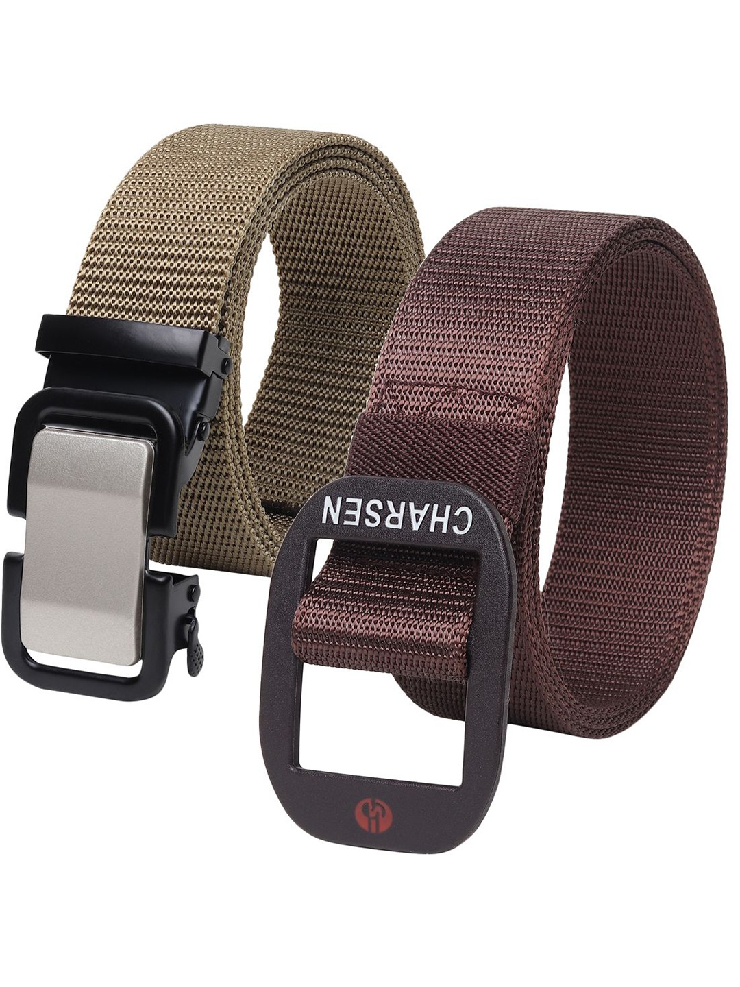 

Provogue Men Striped Pack Of 2 Belt, Brown