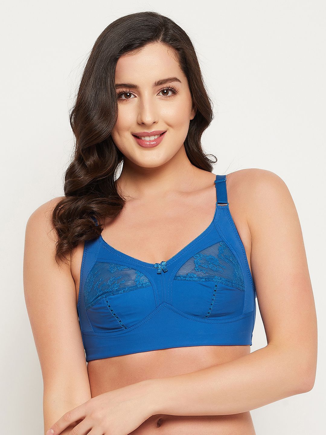 

Clovia Floral Full Coverage Underwired Everyday Bra, Blue