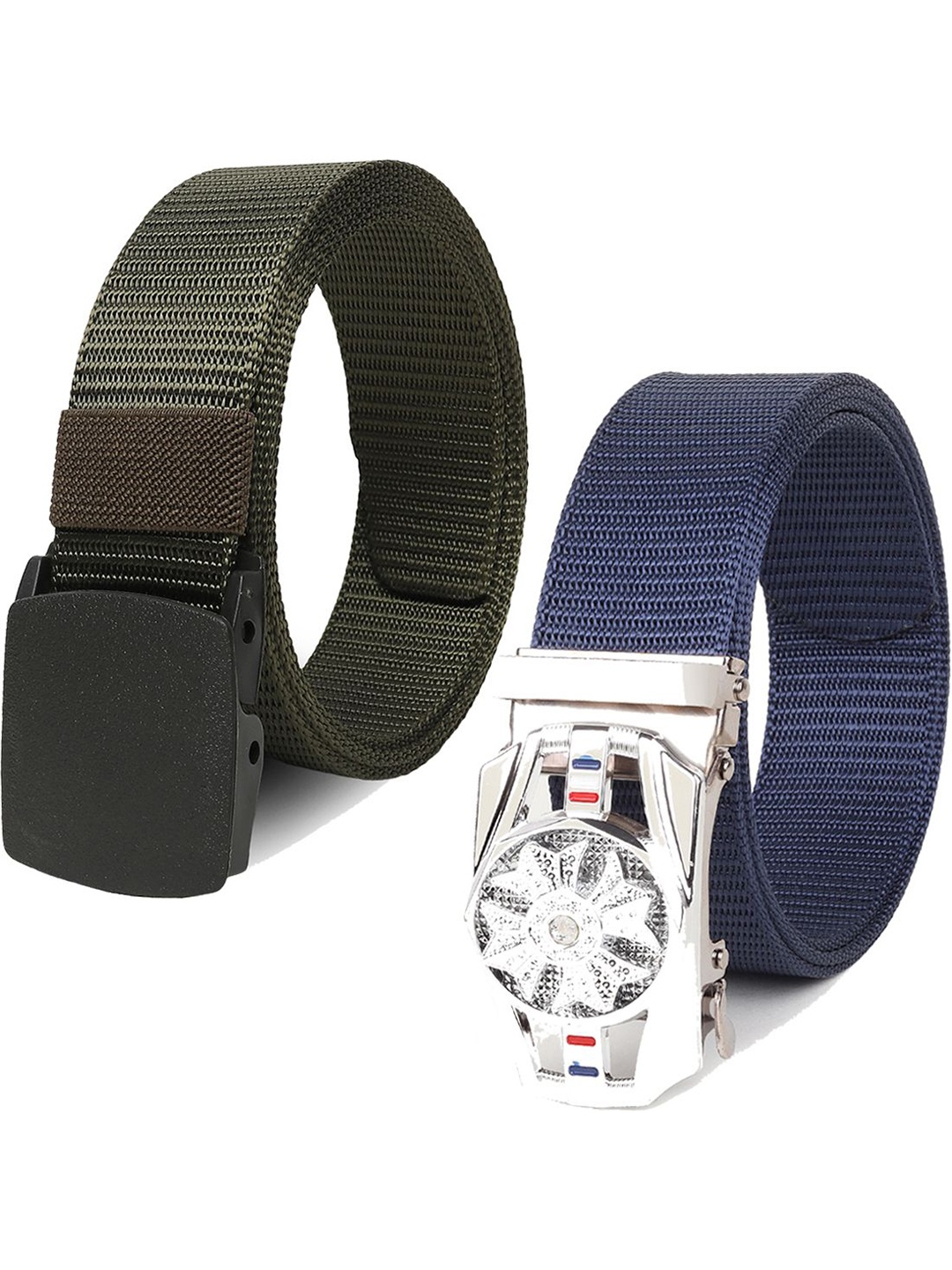 

Provogue Men Pack Of 2 Textured Belt, Blue