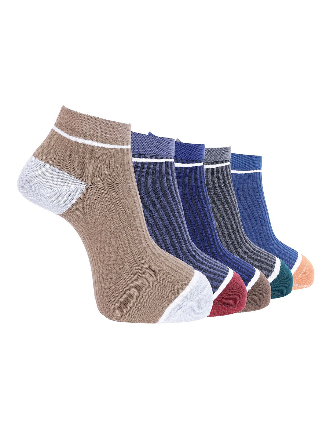 

Dollar Men Pack of 5 Free Size Ankle Length Cotton Socks, Multi