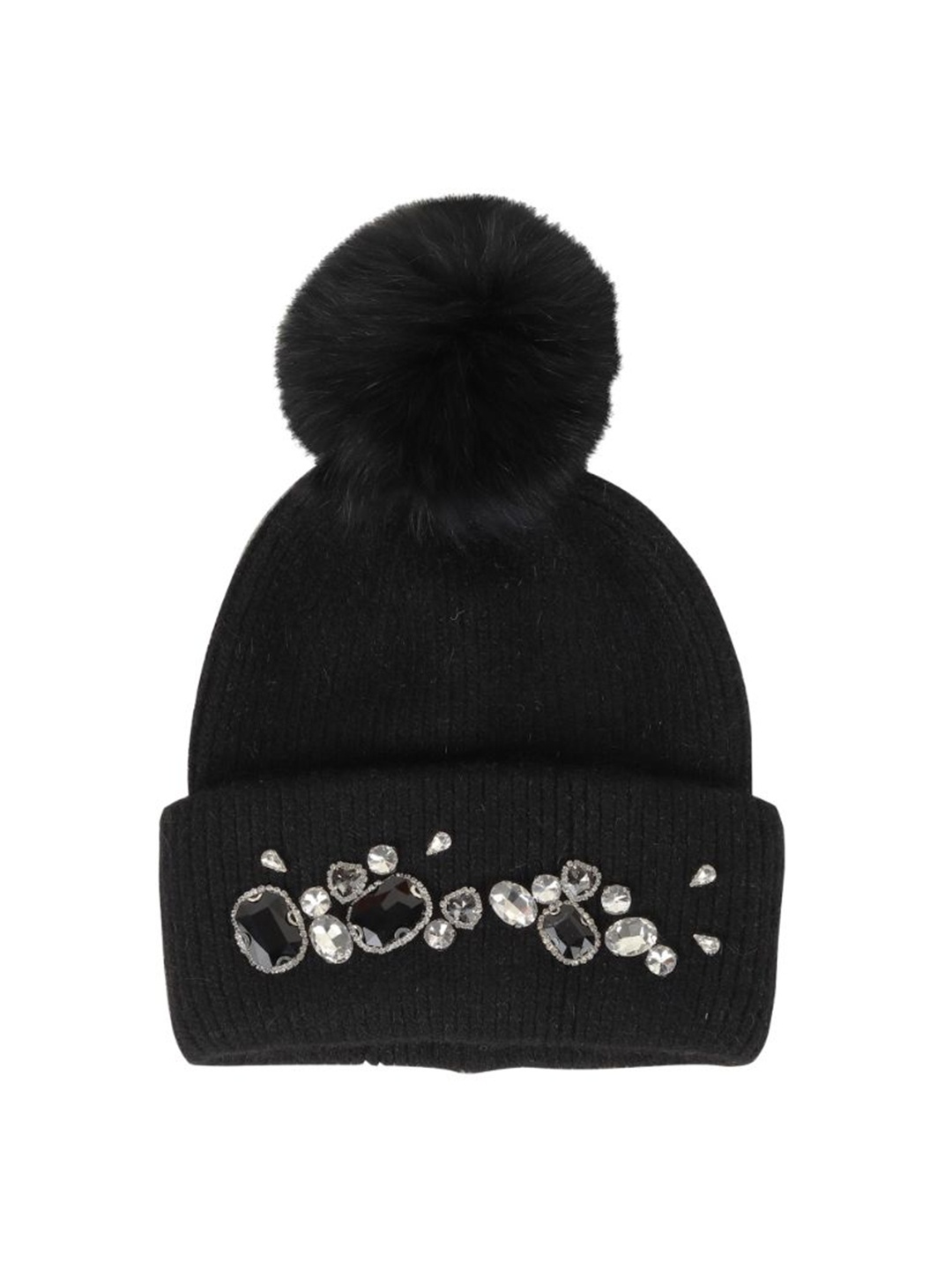

TIPY TIPY TAP Kids Embroidered Woollen Beanie, Black