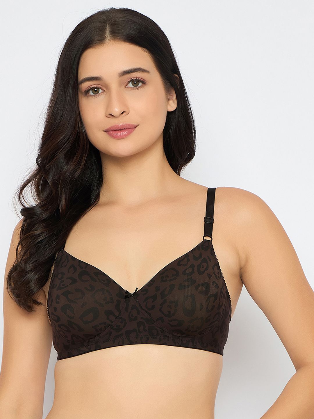 

Clovia Printed Full Coverage Lightly Padded Bra, Brown