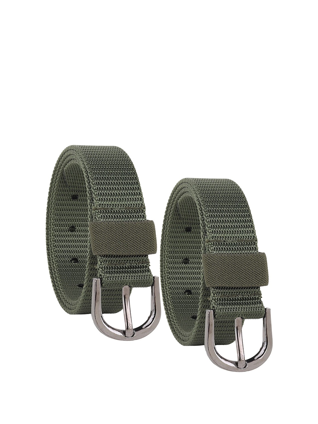 

Provogue Men Textured Pack Of 2 Belt, Green