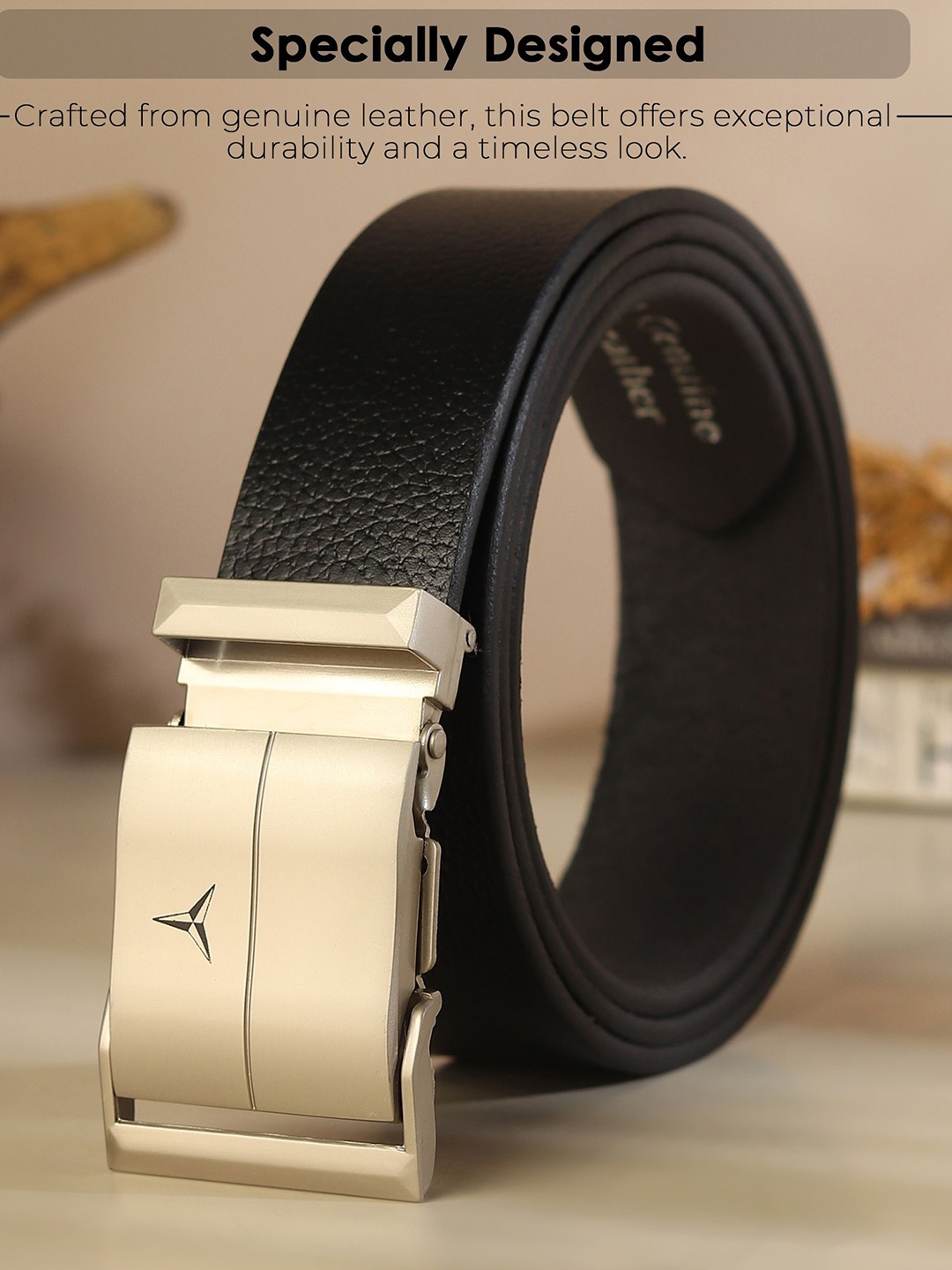 

Provogue Men Textured Leather Belt, Black
