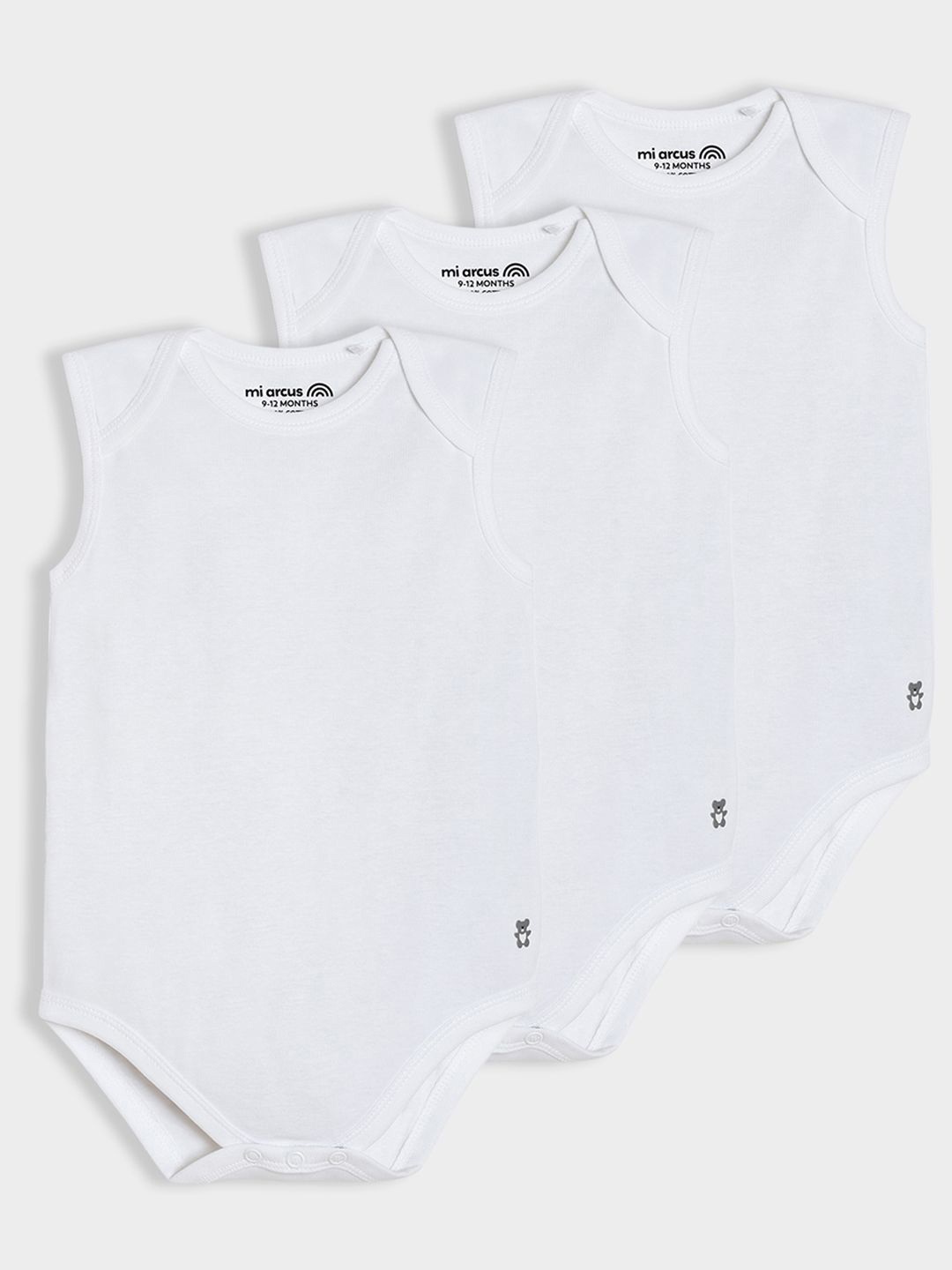 

MiArcus Infant Girls Solid Bodysuit Pack of 3 White
