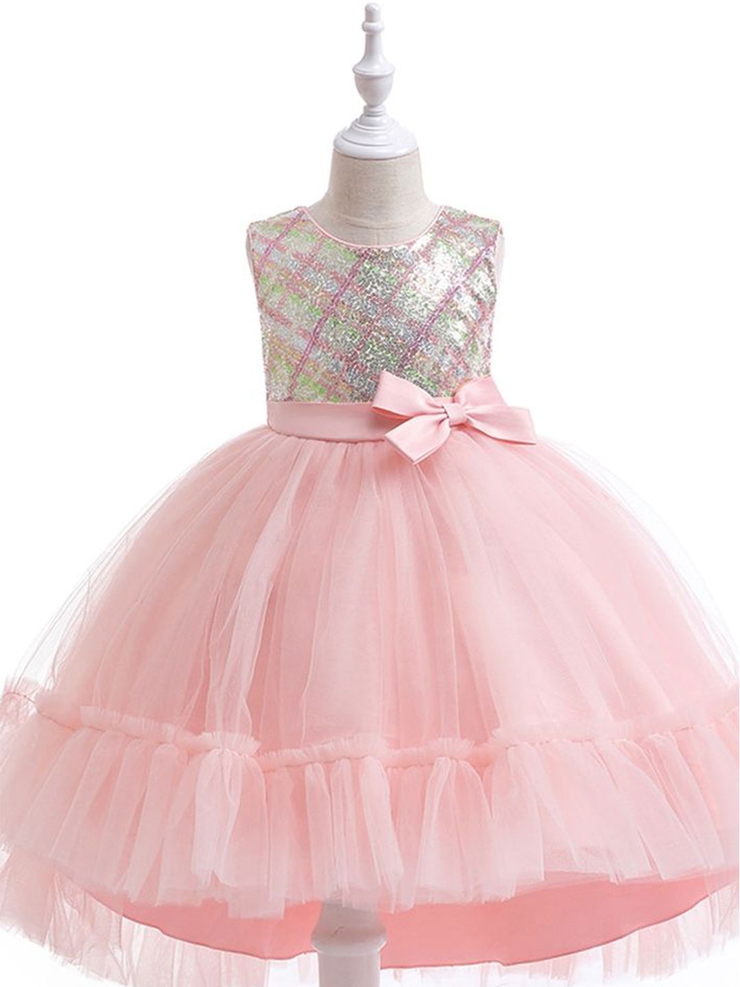 

LULU & SKY Girls Embellished Fit & Flare Dress, Pink