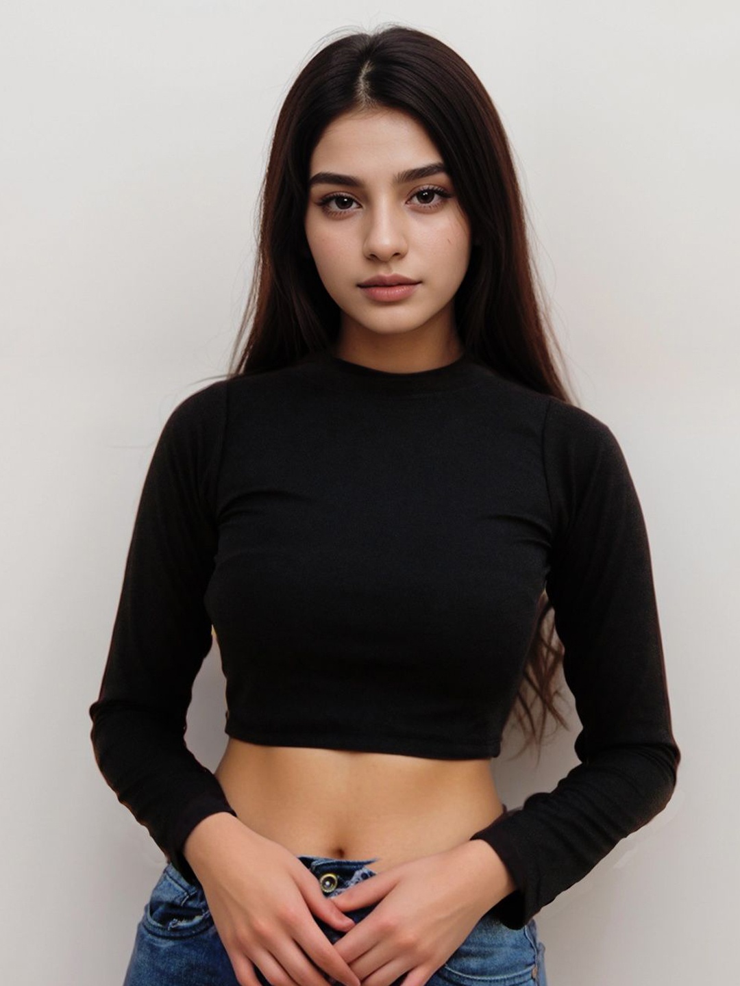 

Classy Hangers Women Crop Top, Black