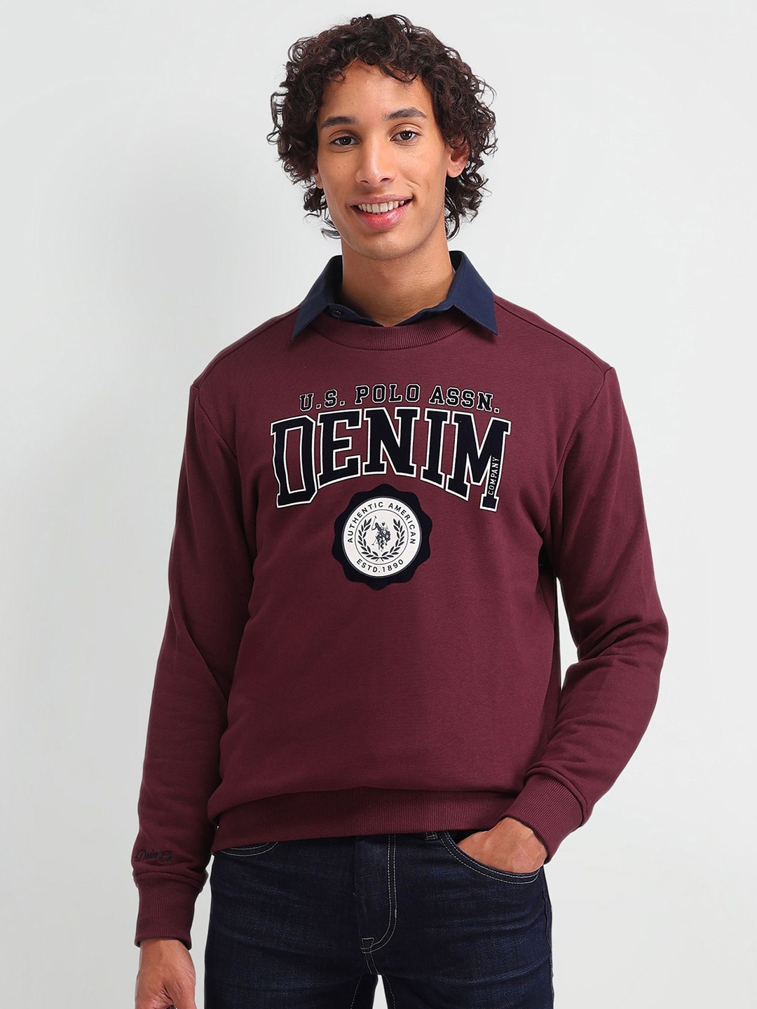 

U.S. Polo Assn. Denim Co. Men Printed Sweatshirt, Red