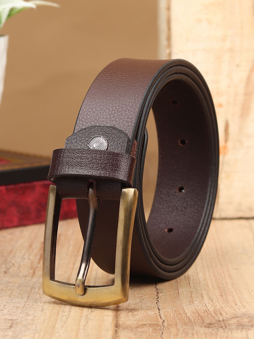 

Provogue Men Textured Leather Formal Belt, Brown