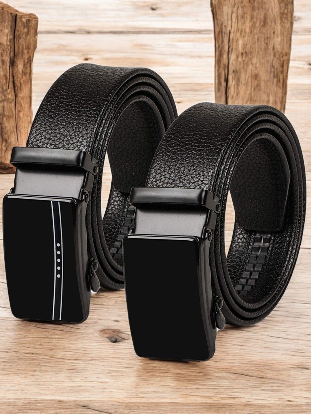

Provogue Men Textured 2 PU Belt, Black