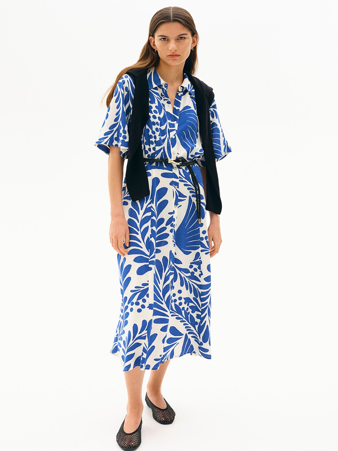 

H&M Women Tie-Belt Shirt Dress, White
