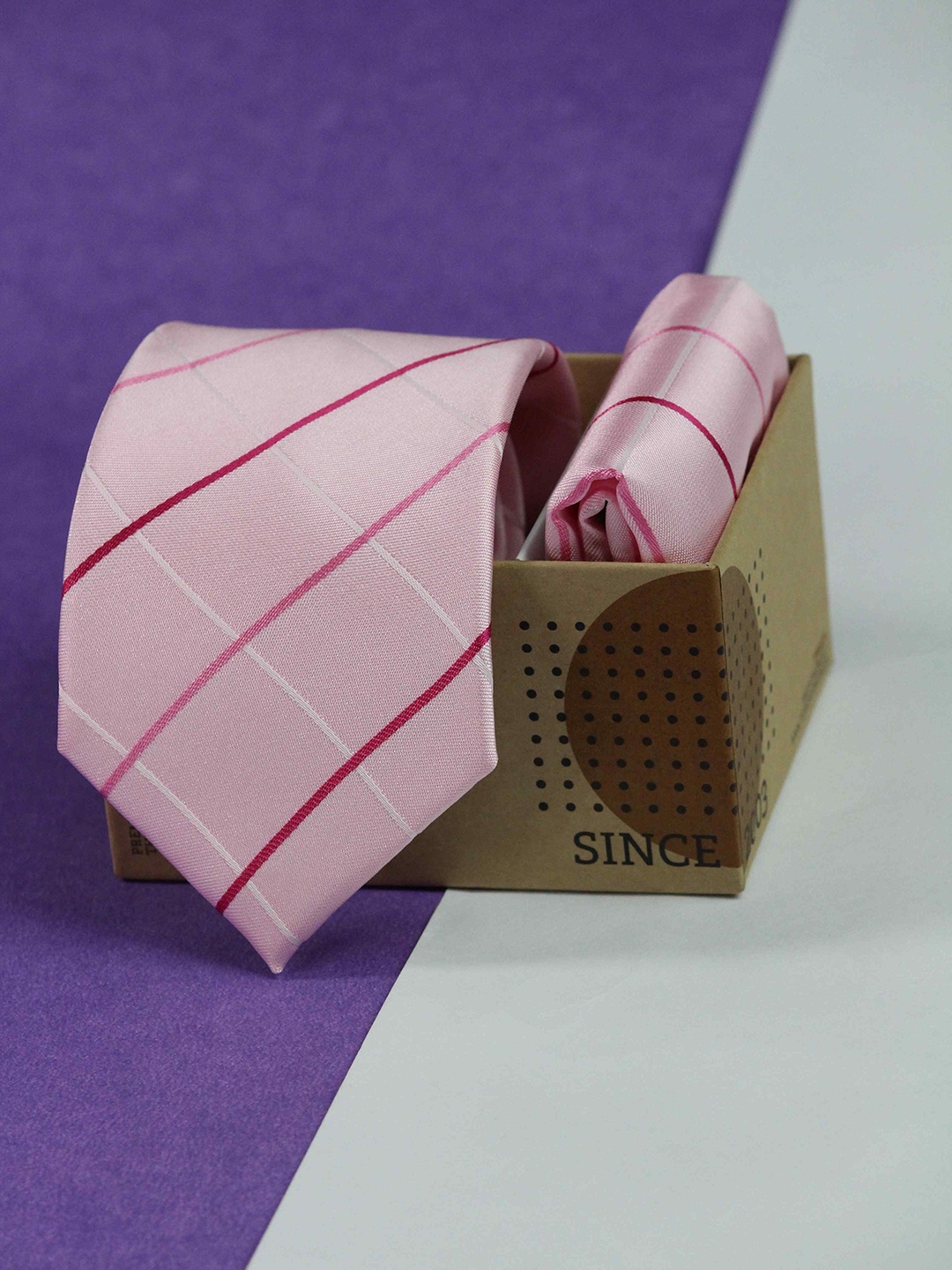 

Tossido Men Accessory Gift Set of Tie and Pocket Square, Pink