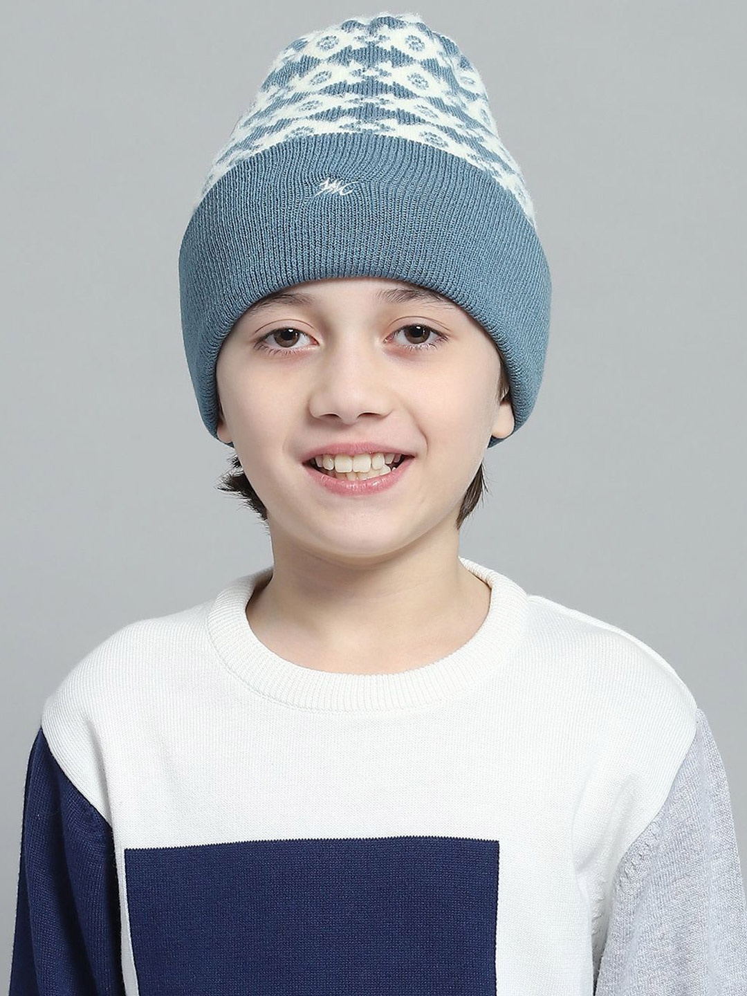 

Monte Carlo Boys Self Design Woollen Beanie, Blue