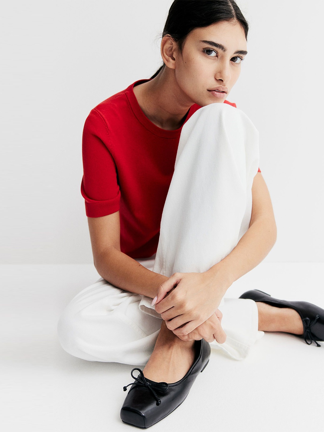 

H&M Fine-Knit Top, Red
