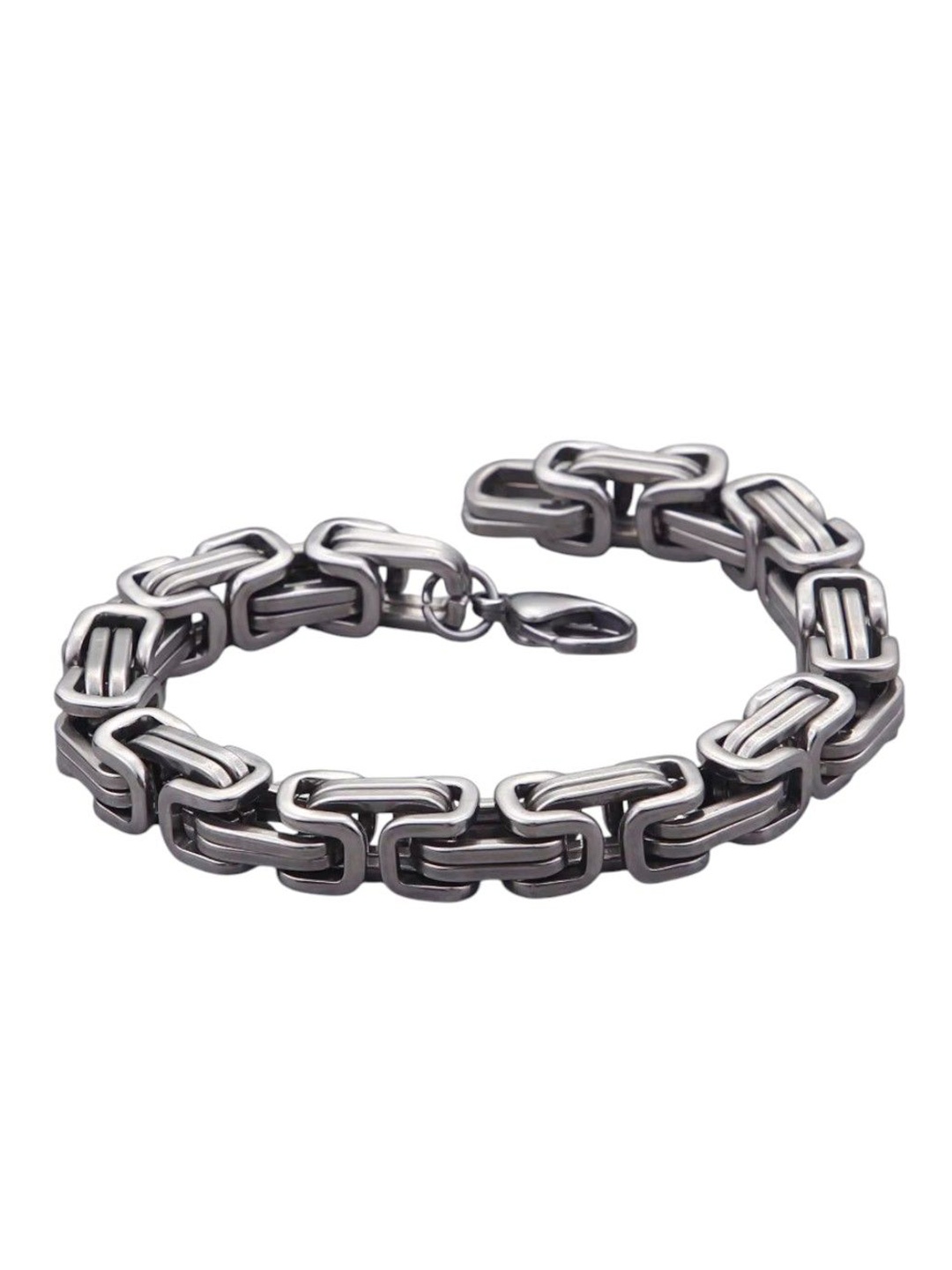 

NAKABH Men Silver-Plated Stainless Steel Bold Link Bracelet