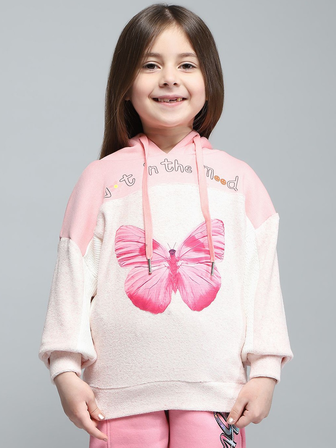 

Monte Carlo Girls Printed Hooded Sweatshirt, Pink